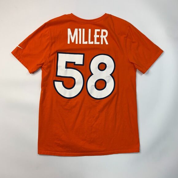 Nike T Shirt Mens M Medium Athletic Cut Denver Broncos Von Miller Short Sleeve - Picture 2 of 12